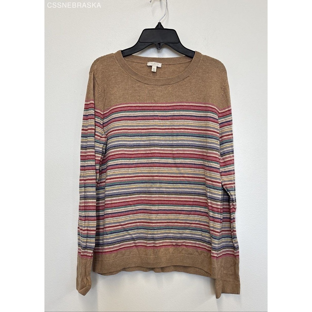 Talbots Multicolor Womens Stripe Crewneck Sweater. - Size MP